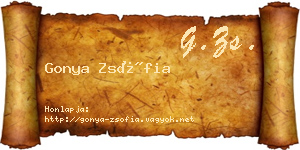 Gonya Zsófia névjegykártya